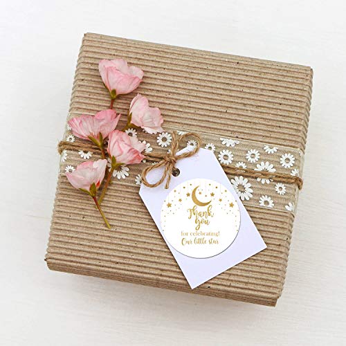 50 Gold Star Thank You Stickers for Baby Shower Favors