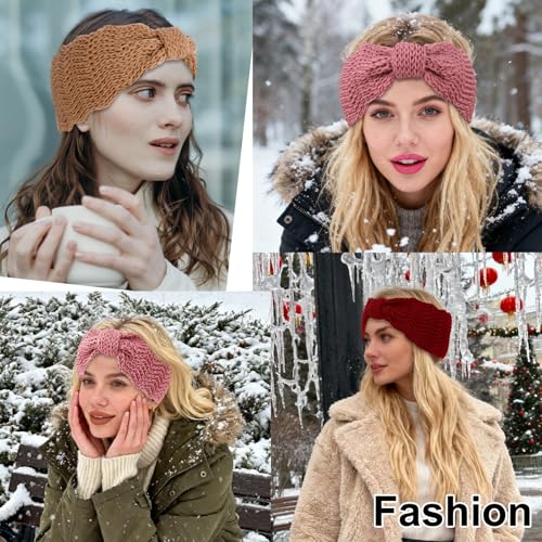 Knit Winter Headband for Women 3-Pack Ear Warmer Hairband