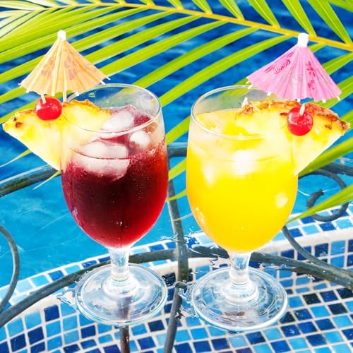 50 Pcs Tropical Cocktail Umbrellas & Toothpicks - 4-inch Mini Paper Drink Picks for Garnishes