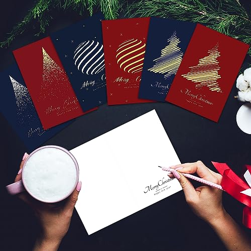 72-Pack Christmas Greeting Cards with Gold Foil Holiday Tree & Envelopes - Variation of THIS listing