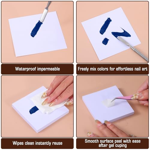 Disposable Nail Polish Mixing Palette Sheets with Stirring Rod
