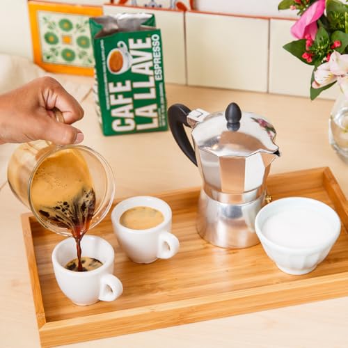 Cafe La Llave Dark Roast Ground Espresso Coffee, 10 oz Vacuum-Sealed Brick