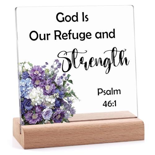 Inspirational Bible Verse Acrylic Desk Decor with Stand