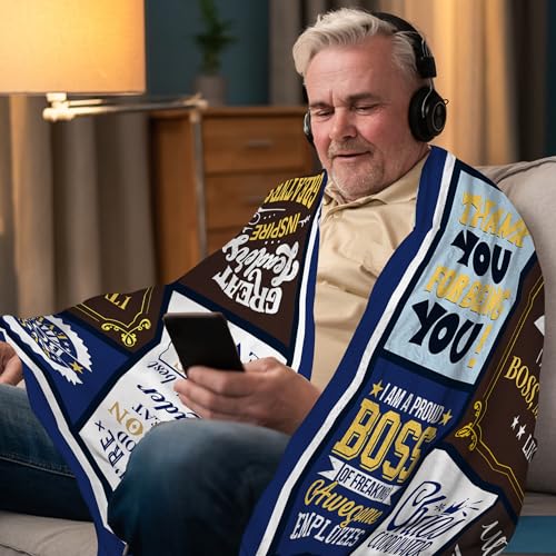 Boss Gifts Throw Blanket 80x60 Inches - Boss Day Birthday Christmas Gift - Boss Appreciation