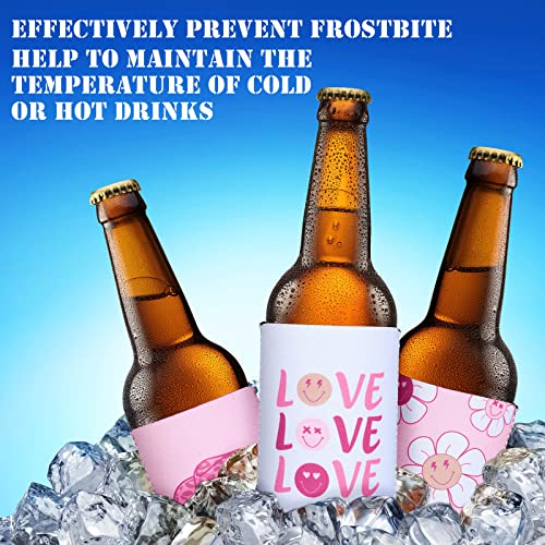 12 Pcs Pink Neoprene Can Cooler Sleeves - Insulated Beer Insulators