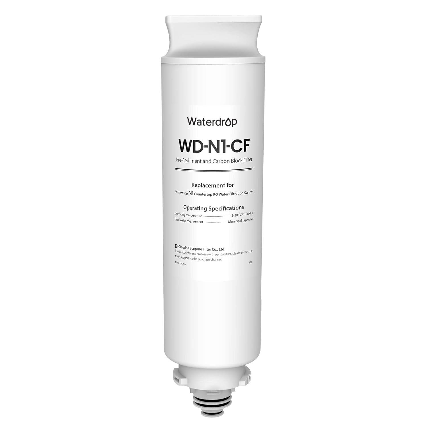 Waterdrop N1-CF Water Filter, Replacement for N1 Countertop Reverse Osmosis System, 6-Month Lifetime