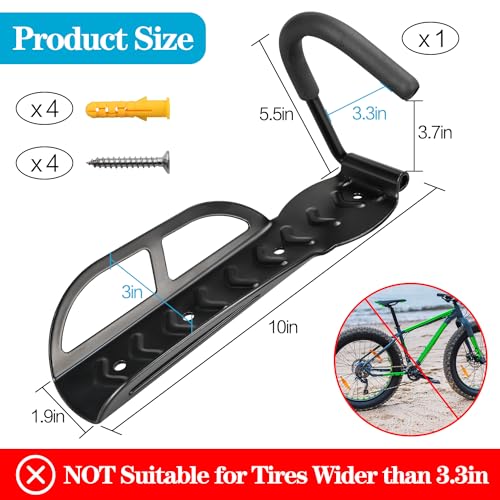 DkOvn Wall Mount Bike Rack - Heavy Duty Steel, Holds 66lb