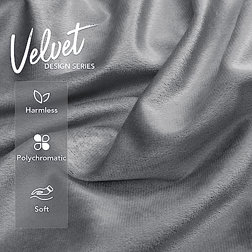 Deconovo Velvet Throw Pillow Covers 20x12 Inches - Grey (Pack of 2)