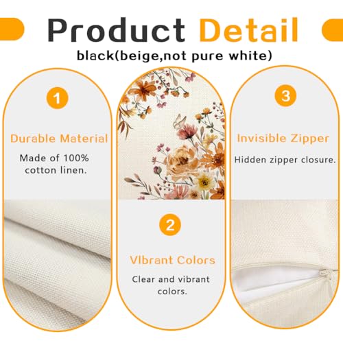Fall Pillow Covers 18x18 Inch Set of 2 - Autumn Home Decor Cushions