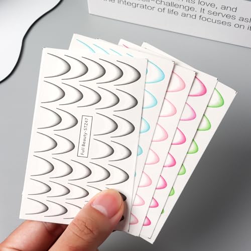 TailaiMei French Line Nail Stickers 8 Sheets Colorful Self-Adhesive Decals