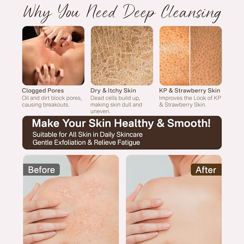 Fundrem Exfoliating Gloves 2 Pack - Korean Kessa Body Scrubber Mitt