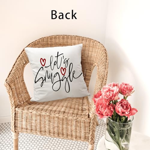 Romantic Reversible Throw Pillow Cover - 18x18 Flannel Cushion for Couples