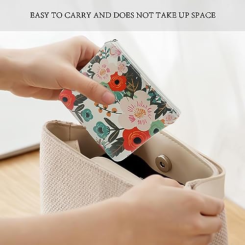 DEEZOMO Mini Leather Coin Purse Wallet and Portable Makeup Pouch