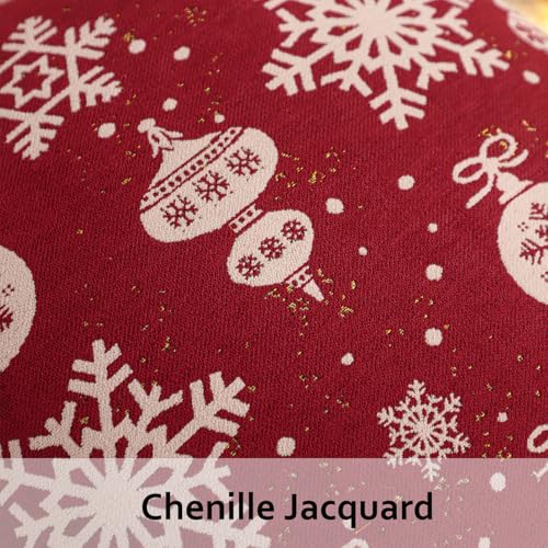 Christmas Throw Pillow Covers 18x18 Set of 2 - Chenille Decor