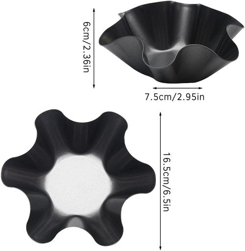 EKDJKK Taco Salad Bowl Maker - 4 Pack Non-Stick Carbon Steel Tortilla Shell Molds | 16.5x7.5x6cm