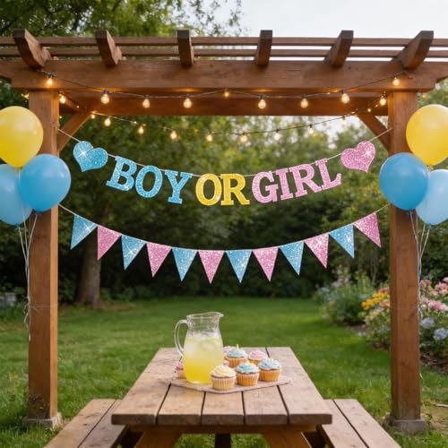 5ft Gender Reveal Banner - Blue & Pink Baby Shower Decor