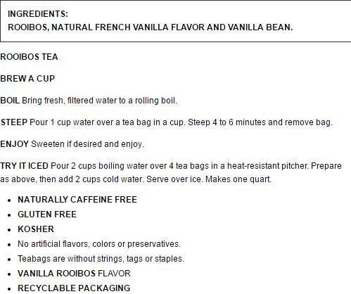 Celestial Seasonings Madagascar Vanilla Red Tea, 20 Count (Pack of 20)