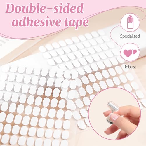 Fzuee 600PCS Double Sided Nail Adhesive Tabs Clear Residue-Free Press On Nails