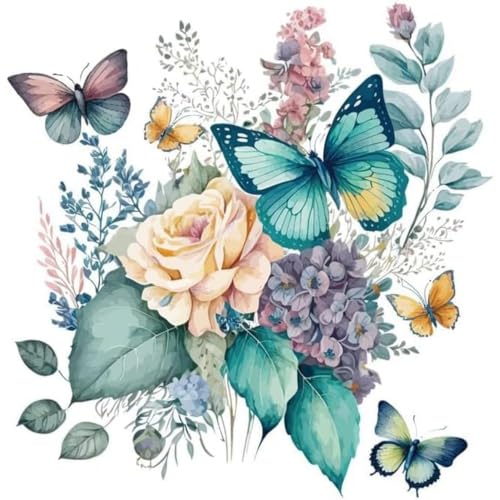 Peony Butterflies Toilet Seat Decals - Waterproof & Self-Adhesive
