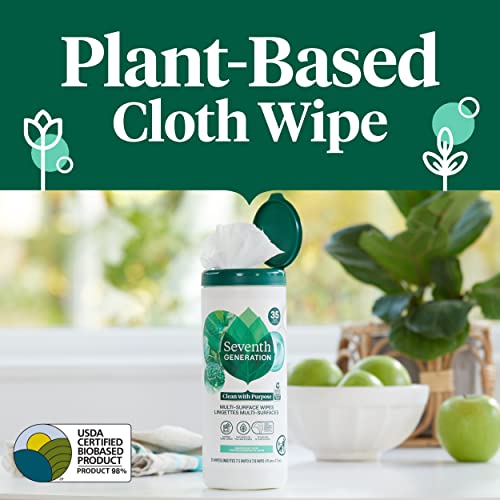 Seventh Generation Multi-Surface Cleaning Wipes, Garden Mint, 70 Ct (6-Pack)