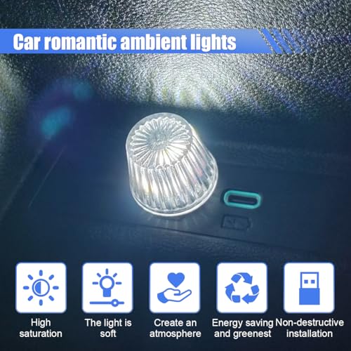 YoRise USB Car Night Light - Mini LED Ambient Lighting for Auto