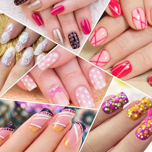 Tbestmax 8 Pcs Nail Art Brush and Dotting Pen Set for Manicure Design