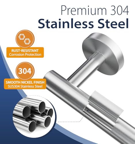 Brushed Nickel Towel Bar - 24 Inch SUS304 Stainless Steel Rod