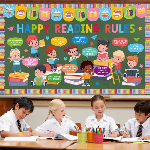 Reading Bulletin Board Set Motivational Classroom Decor for Good Habits - OBUSATT