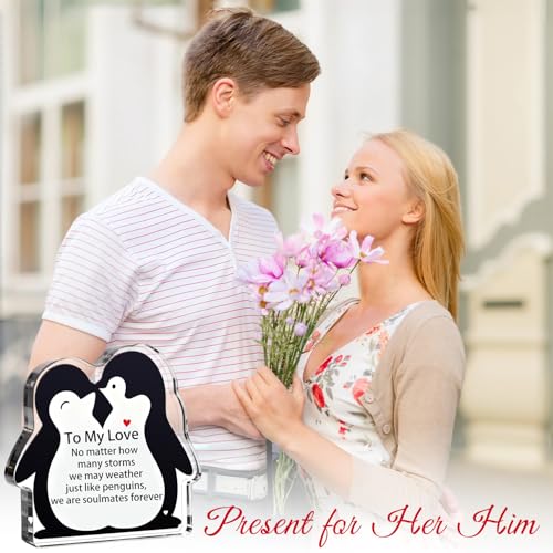 Acrylic Penguin Couples Gift for Valentine's Day & Anniversaries
