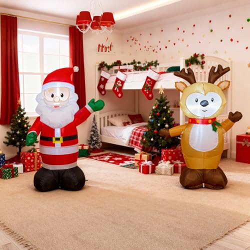 Inflatable Santa Claus and Reindeer Set 4ft - Santa & Deer Variation