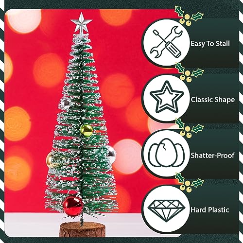 Mini Christmas Tree Topper Star - Silver Glitter Decoration, 1.77 Inch