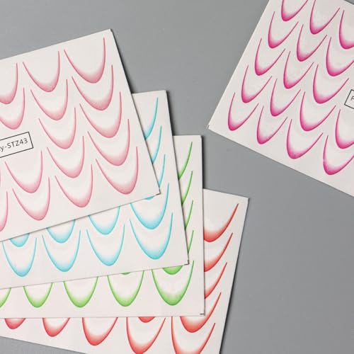 TailaiMei French Line Nail Stickers 8 Sheets Colorful Self-Adhesive Decals