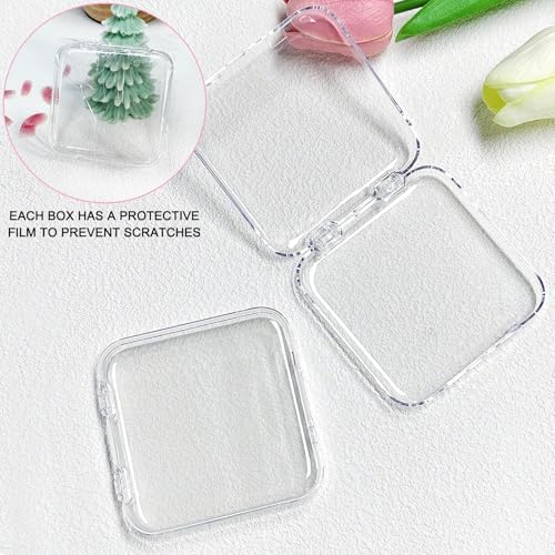 12pcs Clear Press-On Nail Storage Box Set with Adhesive Tape Organizer