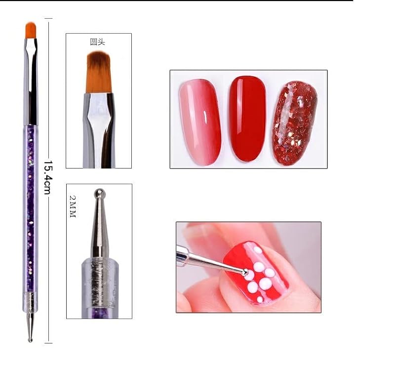 Dual-Ended Nail Art Brush and Dotting Pen Set - 5 Piece Manicure Tool