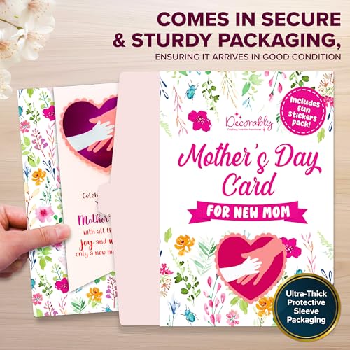 First Mother's Day Card for New Moms - 5x7in Floral Design