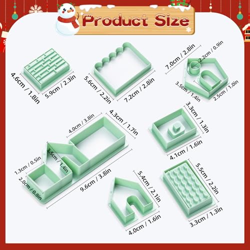 10 Pcs Gingerbread House Cookie Cutters Set of 3 for Holiday Baking and Crafts