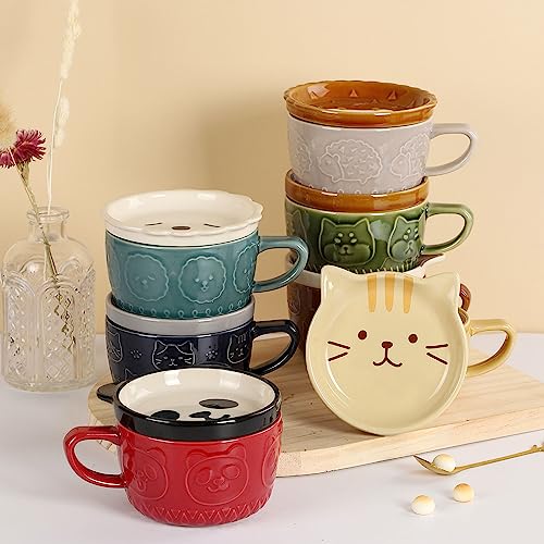 Dog Mug with Lid - 10 oz Cute Ceramic Coffee Cup for Dog Lovers, Novelty Gift