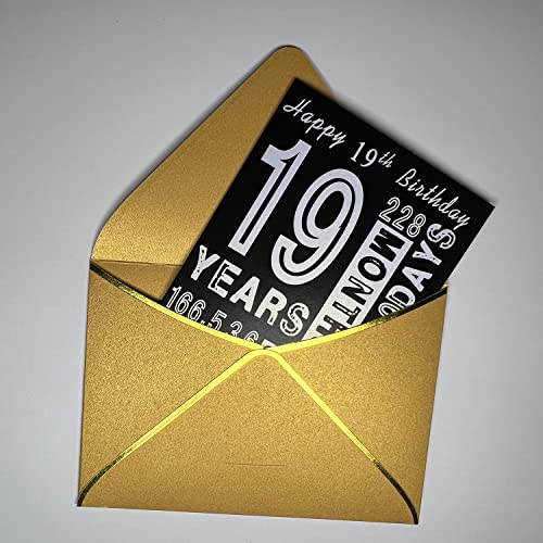 19th Birthday Card for Son Daughter - 5x7 Inch Premium Greeting Card with Envelope