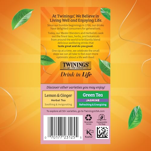 Twinings Pomegranate & Raspberry Herbal Tea Bags, 20 Count