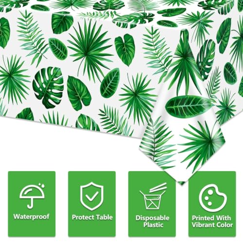 Hawaiian Palm Tree Party Decor Set - 2 Tablecloths & 2 Banners