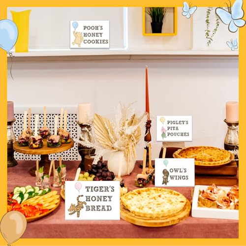 Classic Winnie Baby Shower Food Labels & Table Signs, 12 Pcs