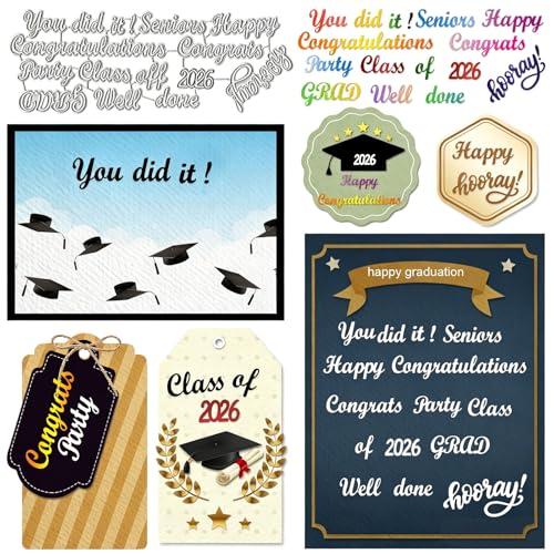2026 Graduation Die Cuts for Card Making - Congrats Grad Letters