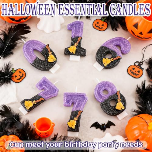 Magic Broom Number 7 Birthday Candle for Wizard Theme Parties
