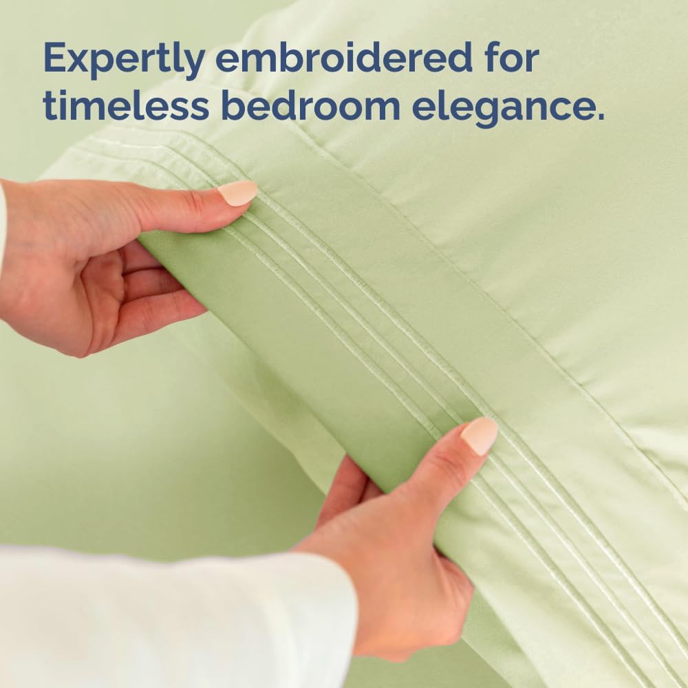 Skiennix Body Pillowcases Set of 2 | Soft 20x54 Long Pillow Covers for Side Sleepers - Wrinkle-Free, Machine Washable in Light Sage Green