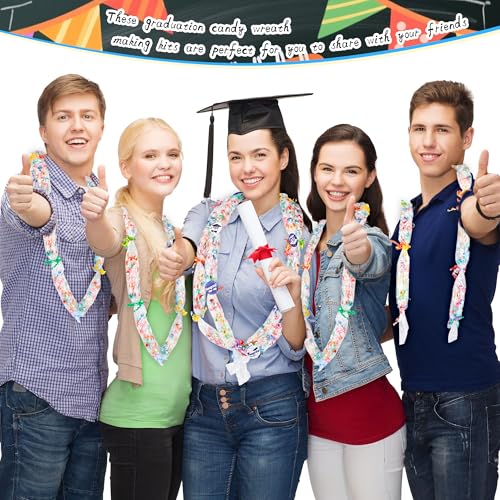 Mikasee 110 Pcs Graduation Candy Lei Making Kit with Ribbons