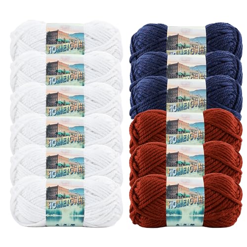 Lion Brand Hometown Super Bulky Yarn, Americana Pack - 12 Skeins