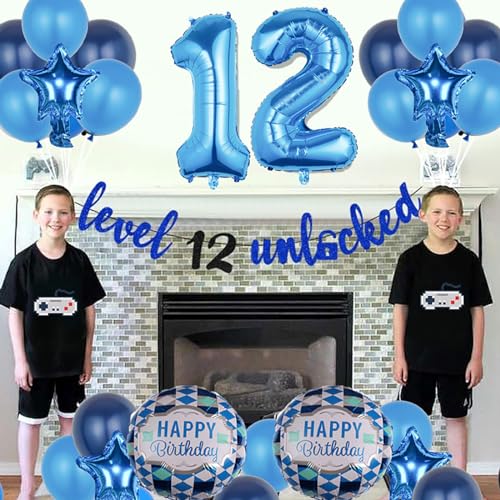 16th Birthday Decorations with 29 Pcs Blue Balloons Set