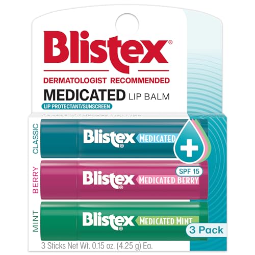 Blistex Medicated Lip Balm Variety Pack SPF 15, 3 Count