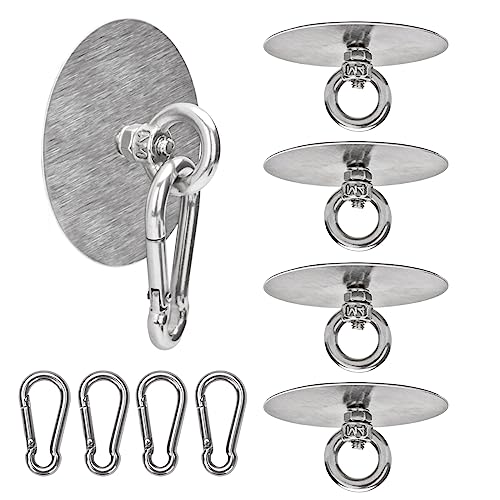 Sankoly 4 Pcs Stainless Steel Adhesive Ceiling Hooks - Nail-Free