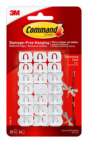 Command Small Decorating Clips White 20 Clips 24 Strips Damage-Free Hangings